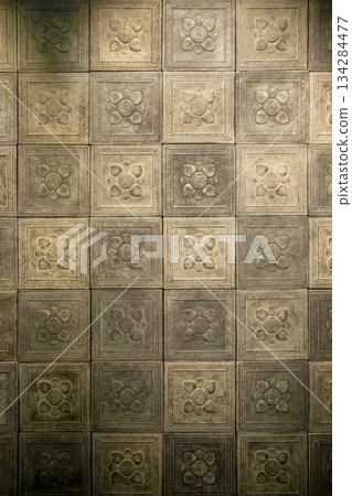 Lotus-patterned bricks of the Sangdaeungjeon Hall of Janggoksa Temple 134284477