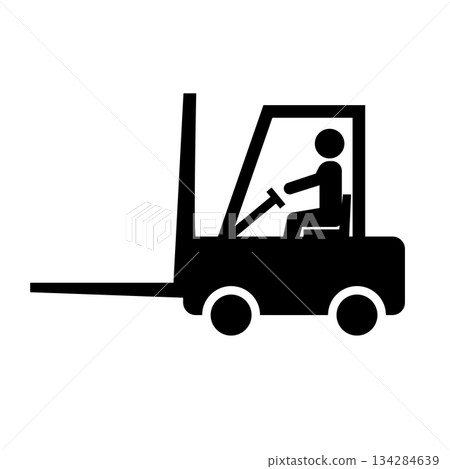 Forklift and Driver silhouette Forklift and Driver silhouette 134284639