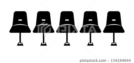 Waiting room bench silhouette 134284644