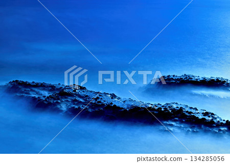 從江之島湘南堤防看到的相模灣風景長秒攝影 134285056