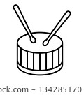 Simple drum and sticks icon 134285170