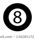Billiards eight ball icon 134285172