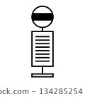Bus stop silhouette icon 134285254