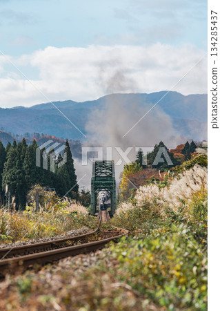 秋日的盤越西線與SL盤越物語C57180號列車－令人懷念的景象 134285437