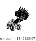 Front Loader - Heavy Equipment - Heavy Machinery, Construction Machinery Stencil Cut File 134286347