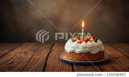 A whole cake on the table A whole cake on the table 134286467