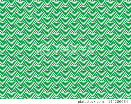 Green Seigaiha pattern 134286684