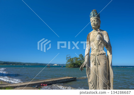 Noto Koiji Coast and Koiji Kannon Statue Noto Koiji Coast and Koiji Kannon Statue 134286687