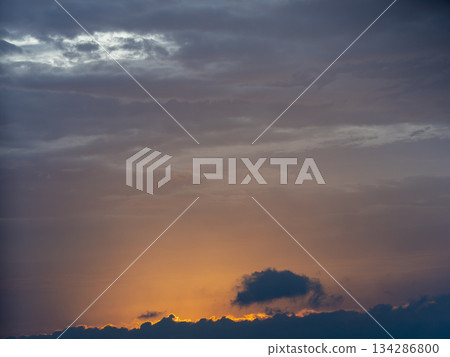 The orange glowing sunrise sky The orange glowing sunrise sky 134286800