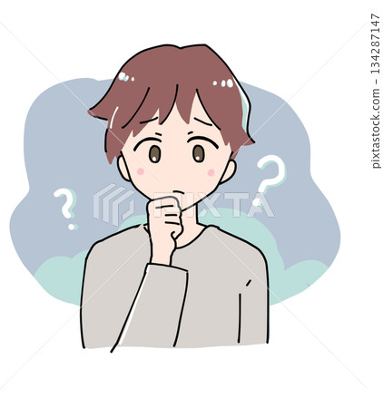 憂心忡忡的男人、父親、年輕人 134287147