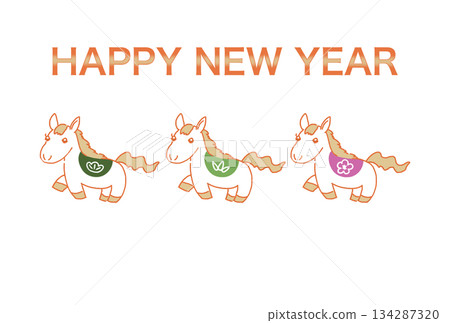 馬年新年賀卡風景 馬年新年賀卡風景 134287320