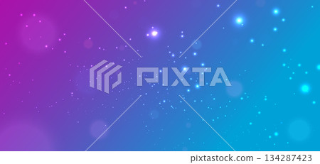 Abstract blue and pink soft with shining starry. Celebration happy grand openning concept. 134287423