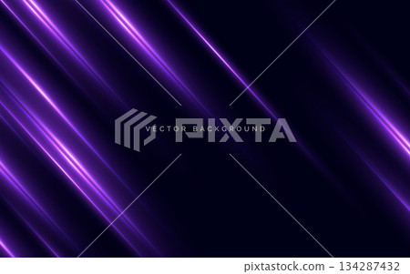 Abstrct beam purple diagonal with light effect on dark background. 134287432