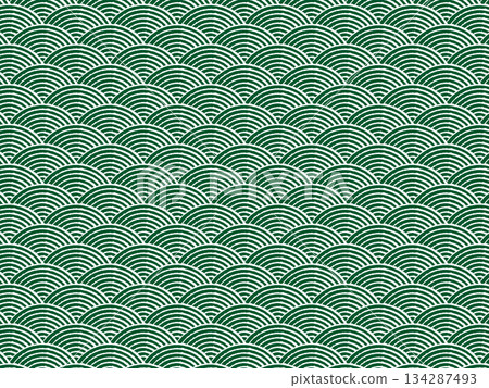 深綠色青海波圖案 134287493