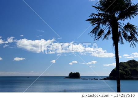 The blue waters and sky of the Pacific Ocean can be seen from the unmanned station next to the coast The blue waters and sky of the Pacific Ocean can be seen from the unmanned station next to the coast 134287510