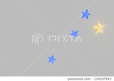 Blue and yellow stars on a gray background 134287843