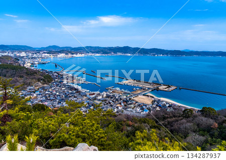 初春時節，從鷲羽山眺望兒島市 5 岡山縣倉敷市 134287937