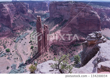 Panoramic view of Spider Rock A. Canyon de Chelly Panoramic view of Spider Rock A. Canyon de Chelly 134288034