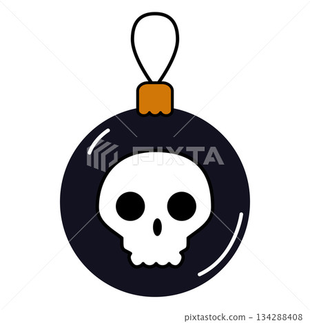 Gothic Christmas toy with skull icon Gothic Christmas toy with skull icon 134288408