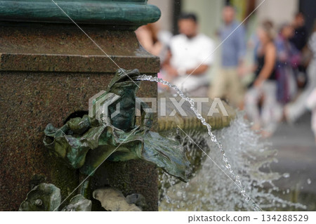 Storkespringvandet Famous stork fountain Copenhagen, Denmark 134288529