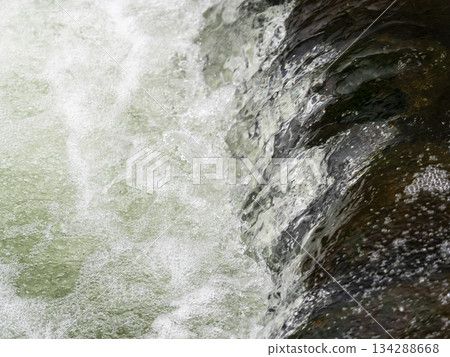 A view of a fishway installed in a river A view of a fishway installed in a river 134288668