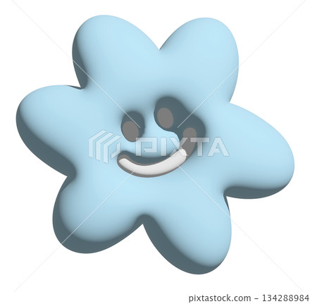 Illustration of smiling blue flower in 3D for model, inflated merchandise, plants, tree, nature, garden, floral print, decorations, cartoon character, comic, mascot, cute patch, brooch, print, sticker Illustration of smiling blue flower in 3D for model, inflated merchandise, plants, tree, nature, garden, floral print, decorations, cartoon character, comic, mascot, cute patch, brooch, print, sticker 134288984