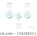 Infographic 3 options design elements for your business data. Vector Illustration. 134289211