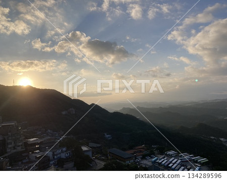 Scenery of Jiufen - sunset 134289596