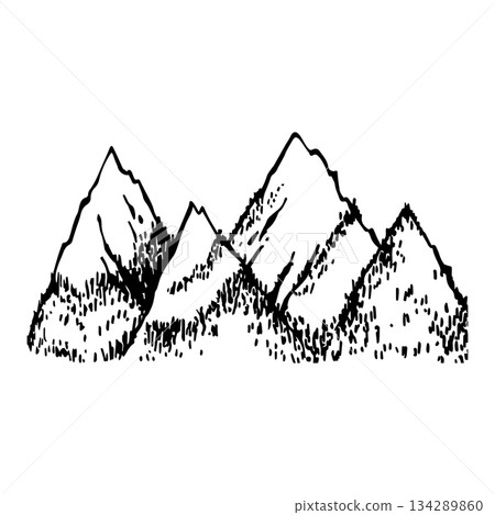 Mountains covered with coniferous trees 134289860