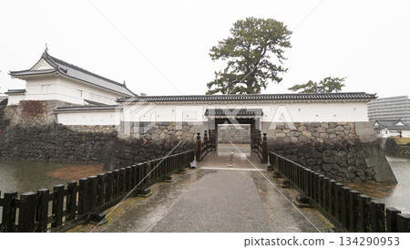 Snow in Odawara Castle Park in the rain Snow in Odawara Castle Park in the rain 134290953