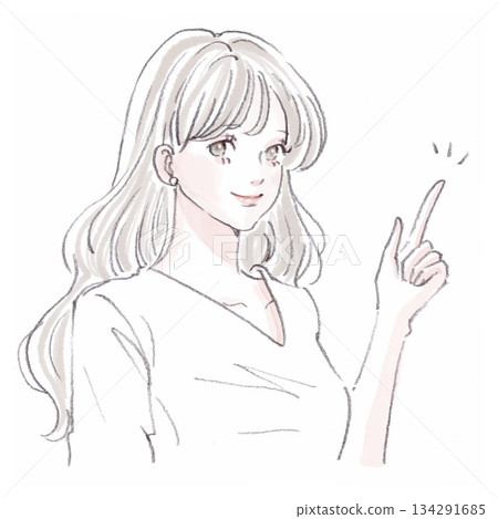 婦女和女孩的水彩和手繪插圖素材 婦女和女孩的水彩和手繪插圖素材 134291685