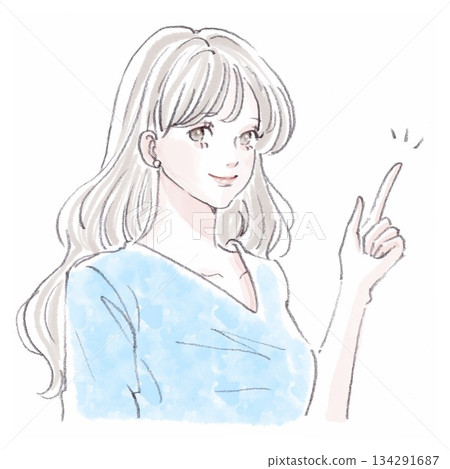 Watercolor and hand-drawn illustration material of women and girls Watercolor and hand-drawn illustration material of women and girls 134291687