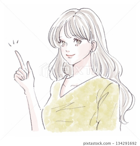 婦女和女孩的水彩和手繪插圖素材 婦女和女孩的水彩和手繪插圖素材 134291692