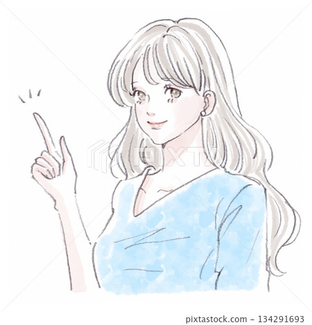 Watercolor and hand-drawn illustration material of women and girls Watercolor and hand-drawn illustration material of women and girls 134291693