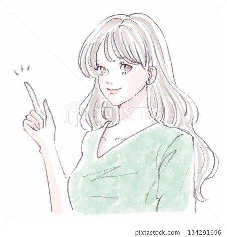 婦女和女孩的水彩和手繪插圖素材 婦女和女孩的水彩和手繪插圖素材 134291696