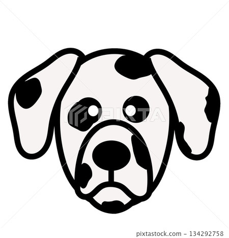 Dalmatian dog face illustration Dalmatian dog face illustration 134292758