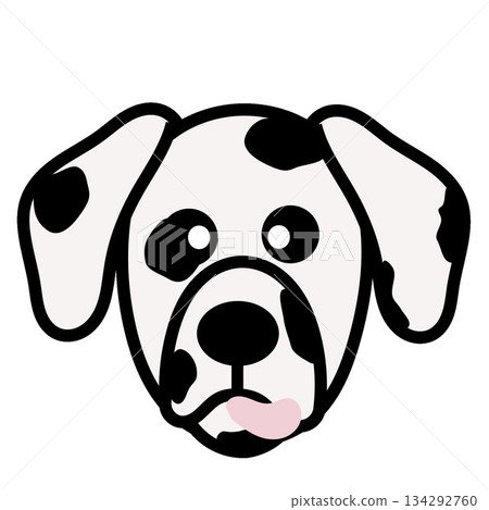 Dalmatian dog face illustration Dalmatian dog face illustration 134292760