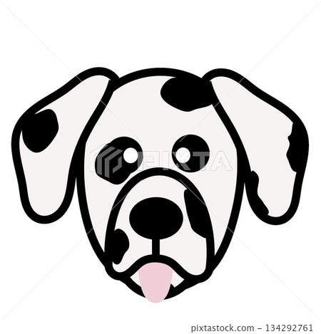 Dalmatian dog face illustration Dalmatian dog face illustration 134292761