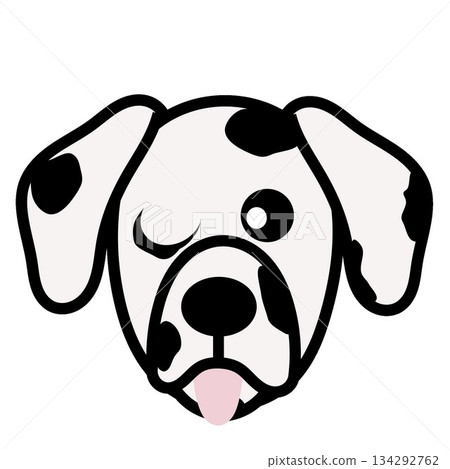 達爾馬提亞犬臉部插圖 達爾馬提亞犬臉部插圖 134292762