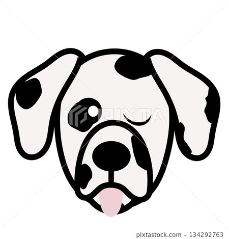 達爾馬提亞犬臉部插圖 達爾馬提亞犬臉部插圖 134292763
