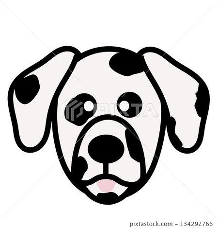 Dalmatian dog face illustration Dalmatian dog face illustration 134292766