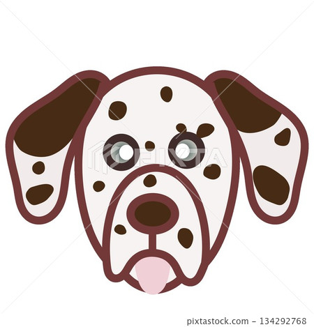 Dalmatian dog face illustration Dalmatian dog face illustration 134292768