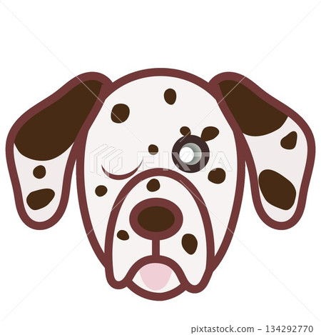 Dalmatian dog face illustration Dalmatian dog face illustration 134292770
