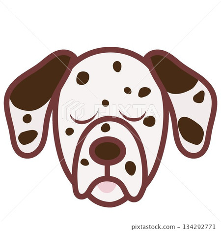 達爾馬提亞犬臉部插圖 達爾馬提亞犬臉部插圖 134292771