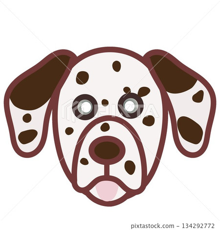 達爾馬提亞犬臉部插圖 達爾馬提亞犬臉部插圖 134292772