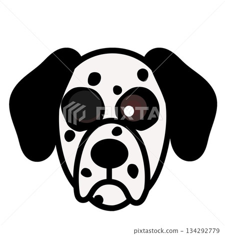 達爾馬提亞犬臉部插圖 134292779