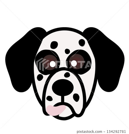 達爾馬提亞犬臉部插圖 達爾馬提亞犬臉部插圖 134292781