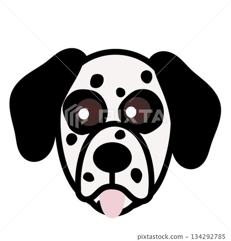 達爾馬提亞犬臉部插圖 134292785