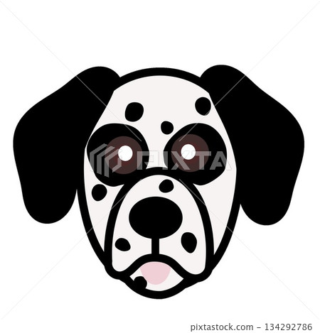 Dalmatian dog face illustration Dalmatian dog face illustration 134292786