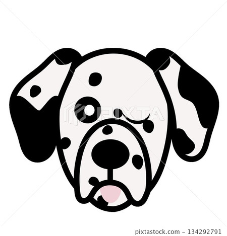 達爾馬提亞犬臉部插圖 134292791